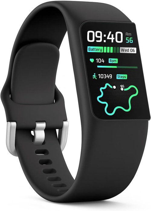 FITVII Slim Fitness Tracker - 24/7 Heart Rate, Blood Pressure & Oxygen Monitor | IP68 Waterproof Smart Watch for Men & Women