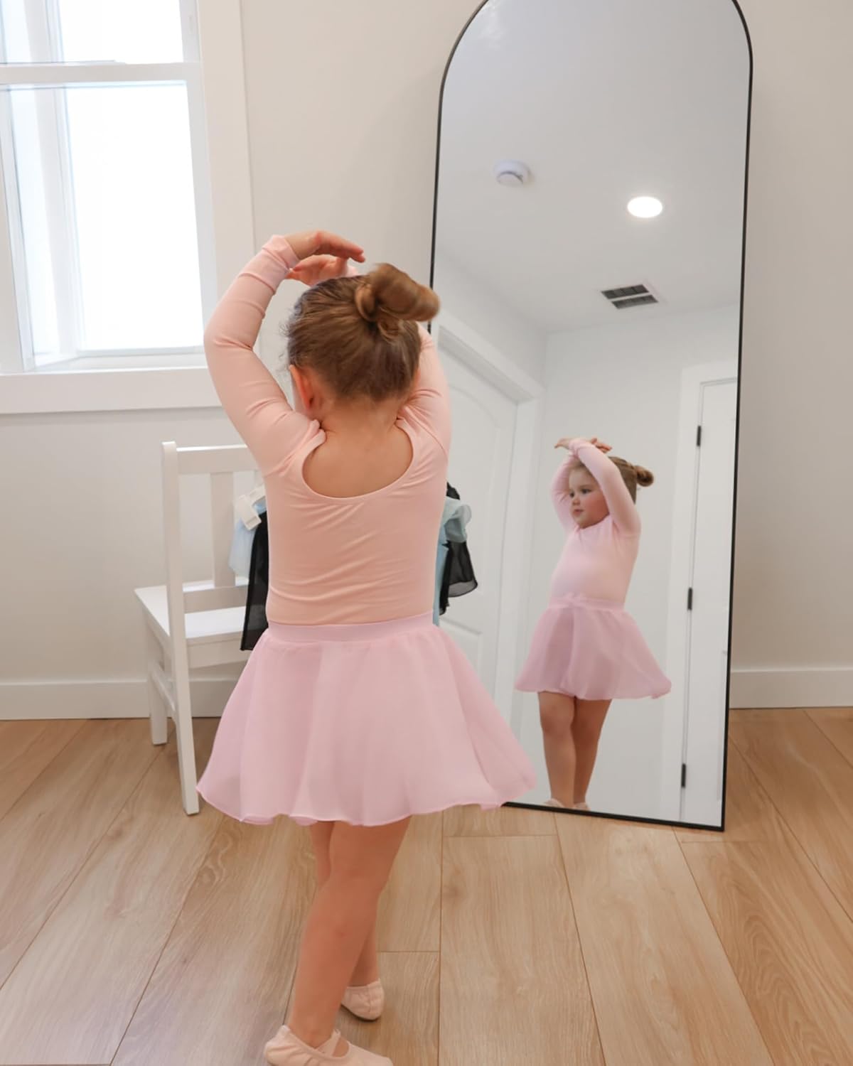 Stelle Girls Ballet Skirt - Chiffon Dance Skirt with Mesh Bowknot | Elastic Waist Pull-On Design