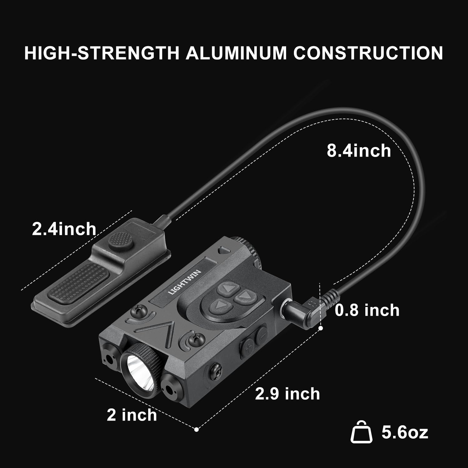 SMSlaser Compact Green Laser Sight + Infrared(IR) Laser Sight with 1200 Lumens Tactical Flashlight, 4-Level Brightness, Strobe Function for Laser and Flashlight, Housed in Hard-Anodized Aluminum Alloy