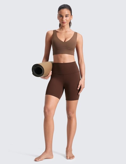 CRZ YOGA ButterLuxe Biker Shorts - High Waisted Spandex for Women | 6" Length for Comfort & Flexibility