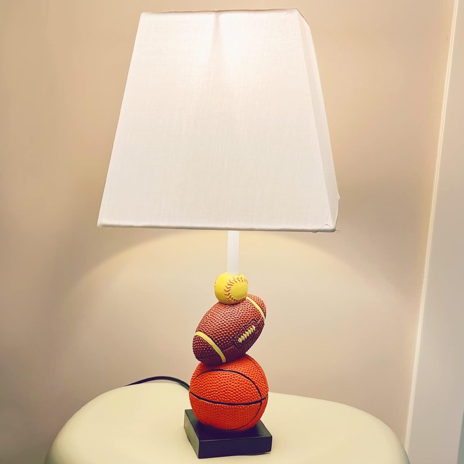 Skiennix Kids Table Lamp - 14 Inch Sports-Themed Design with LED Bulb | Ideal for Children's Bedroom Decor