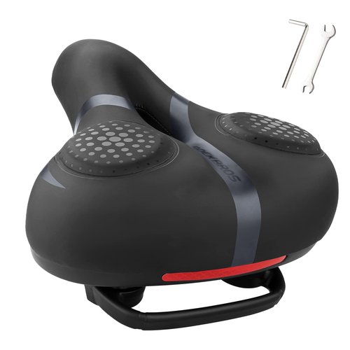 ROCKBROS Bike Seat for Men Women Comfort Wide Gel Bike Seat Replacement,Breathable Waterproof Padded Bicycle Saddle, Compatible with Cruiser/Mountain/Fat Bikes