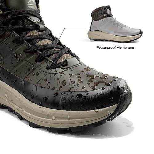 NORTIV 8 Men's Waterproof Hiking Boots Lightweight Non-Slip Outdoor Ankle Trekking Boots Expedition,Size 11,Dark Brown,SNHB241M