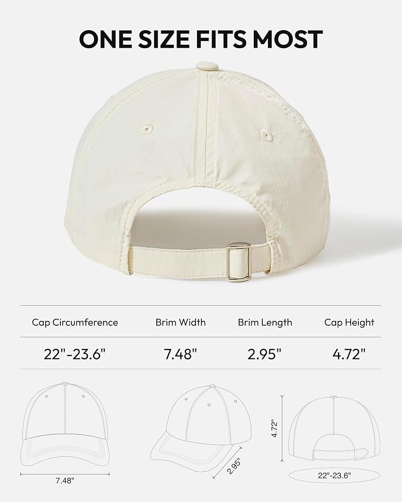 Jeasona Beige UPF 50+ Lightweight Quick-Dry Running Hat for Women - Packable Sun Protection Baseball Cap