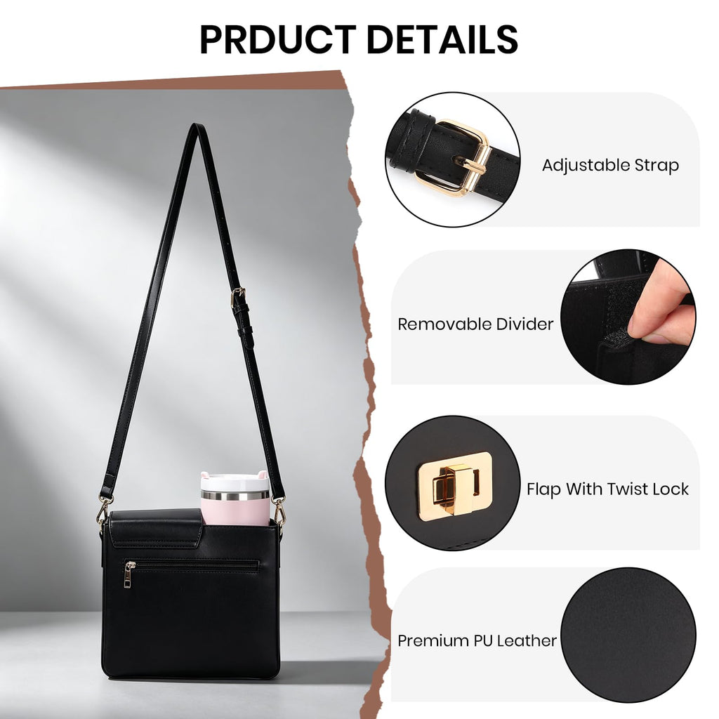 Stanley Purse Cup Holder for 40oz - Portable Crossbody Tumbler Bag with Adjustable Strap, Water Bottle Carrier for Outdoor Travel