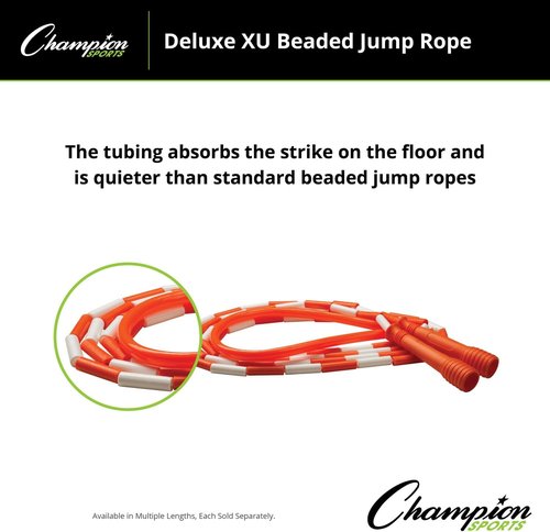 Champion Sports Deluxe XU Beaded Jump Rope - Available in Multiple Lengths for Enhanced Fitness