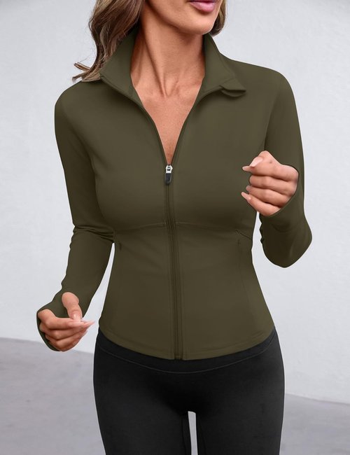 Avoogue Women's Lightweight Active Jacket - Full Zip Workout & Yoga Outerwear with Pockets