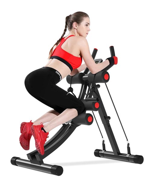 KESHWELL Ab Machine,Ab Workout Equipment For Home,Whole Body Exercise Waist Trainer For Women,Ab Machine For Stomach Workout,Foldable Fitness Exercise Equipment With Resistance Bands&LCD Display