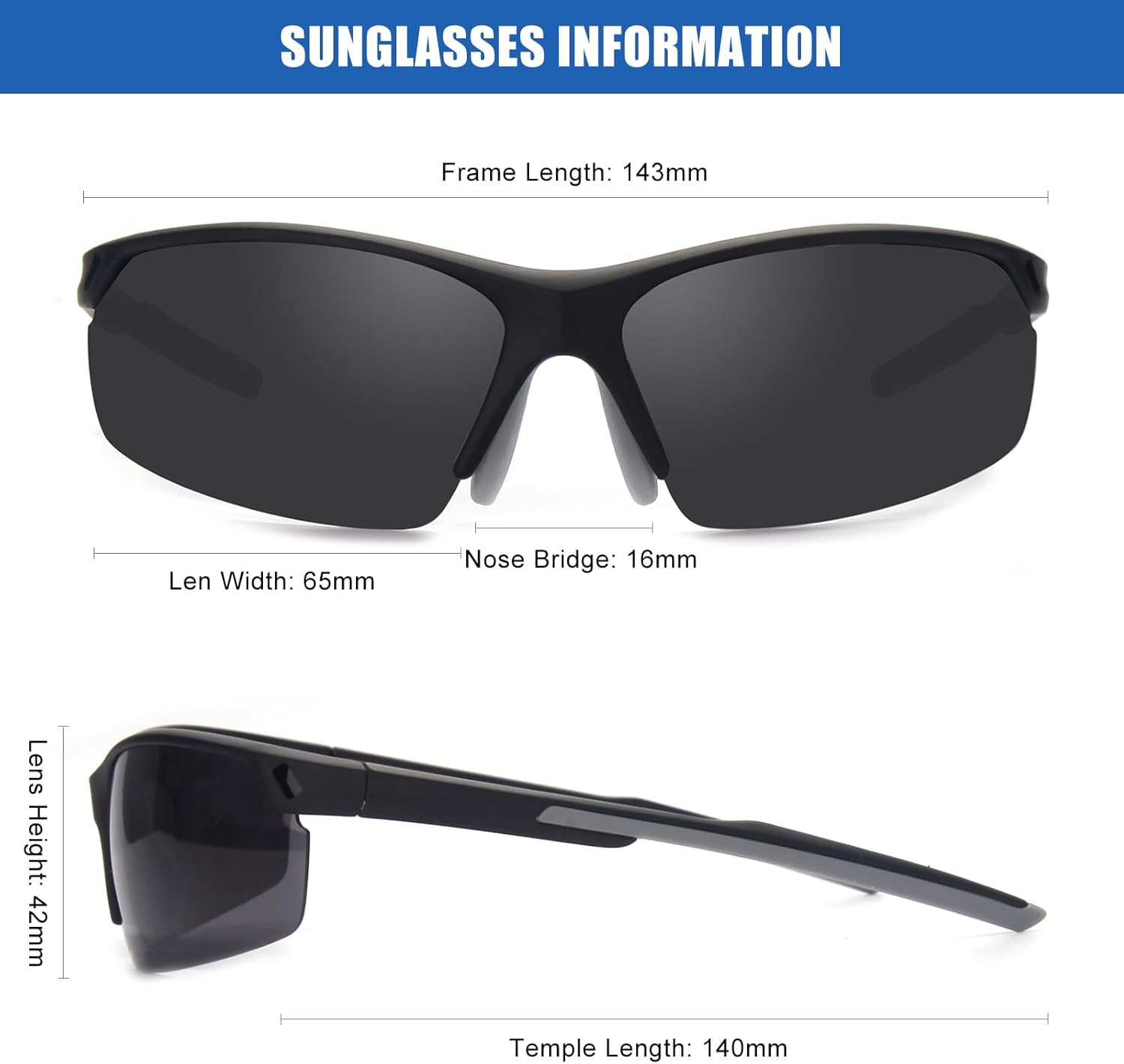 SKYWAY Polarized Sunglasses - Wrap Around Sports Design for Men & Women | UV Protection