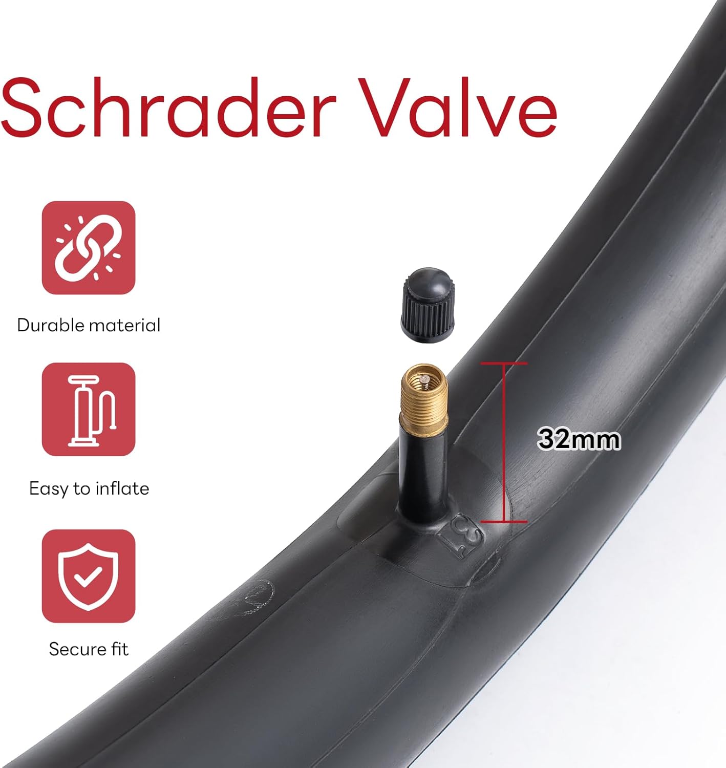 Reliable 24" Bike Tubes by [Brand Name] - Replacement Inner Tubes for City/Road/Mountain Cycling | 2 Pack, AV32mm Schrader Valve