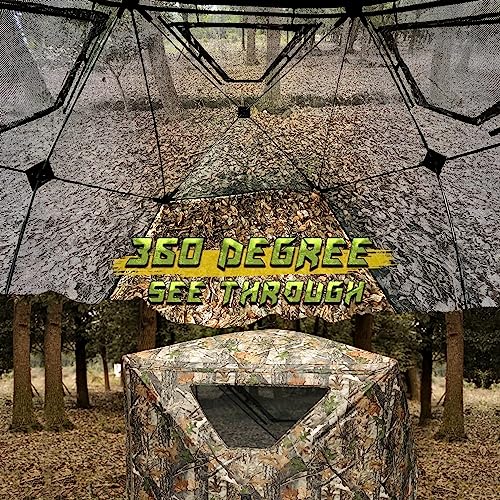 Lenotos 2 Person Pop Up Hunting Blind with 360° See-Through Mesh & Swing Door