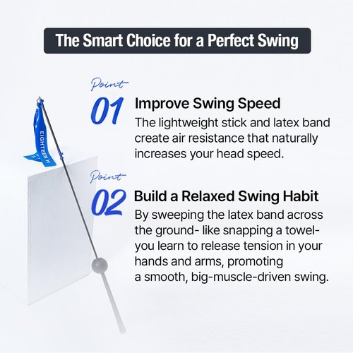 EIGHTEEN H Fast Swing Golf Trainer Speed Distance Training Aid for Long Drives Pro Heoseok