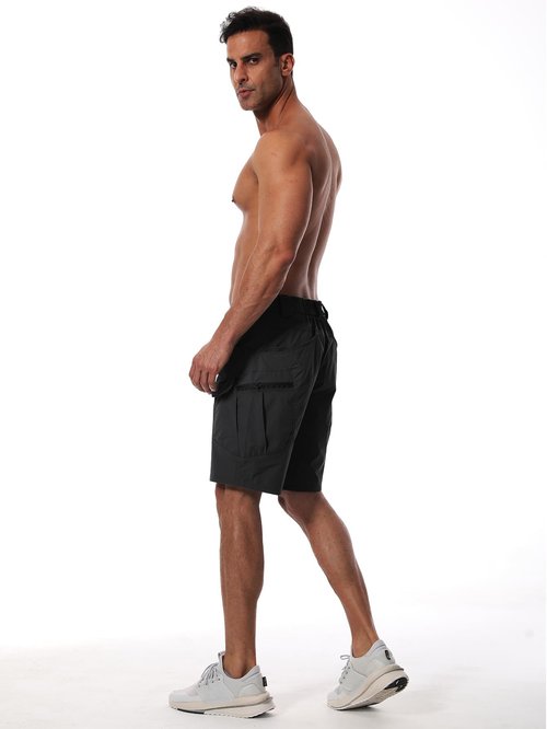 AUTIWITUA Men's Hiking Cargo Shorts Quick Dry 9" Lightweight Tactical Work Shorts with Pockets(No Belt) Solid Black