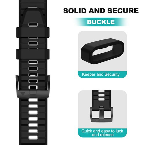 OVERSTEP Compatible with Fenix 7X Bands, 26mm Width Soft Silicone Replacement Strap for Fenix 7X Pro/6X/5X/3 Smartwatch