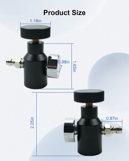 SZRKRLA Paintball Co2 Tank Adapter Compressed Air Fill Station Remote Switch ASA Adapter with 3000psi Gauge Black