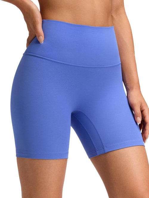 CRZ YOGA Butterluxe No Front Seam Biker Shorts 6" - High Waisted Lounge Pilates Workout Athletic Womens Buttery Soft