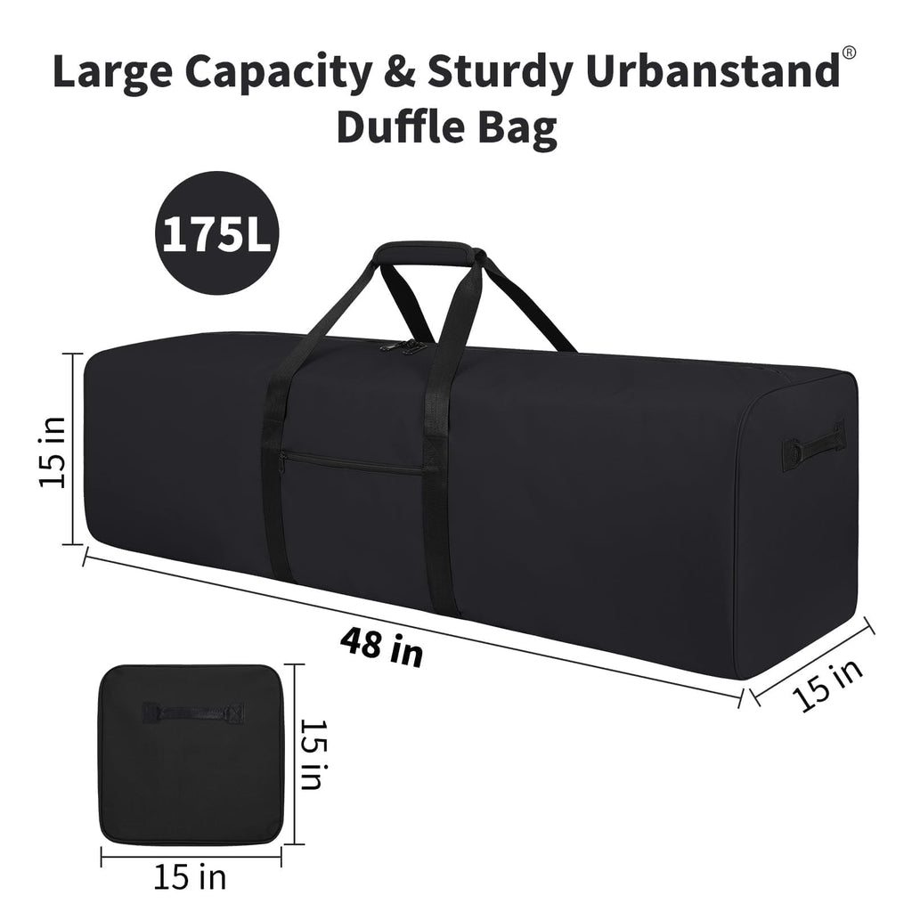 Urbanstand 48 Inch Travel Duffle Bag Extra Large Sport Equipment Duffel Bags with 2-way Lockable Zippers (Black)