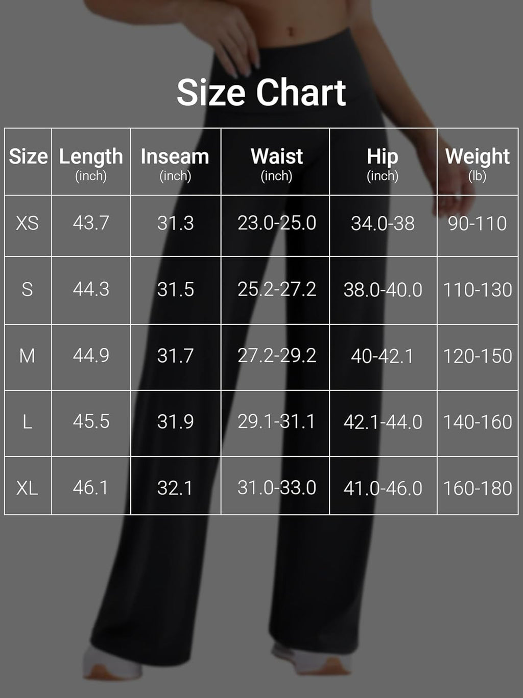 VOYJOY Women's Fold Over Straight Leggings - No Front Seam, 31.5" Mid-Low Waist Stretch Yoga Pants