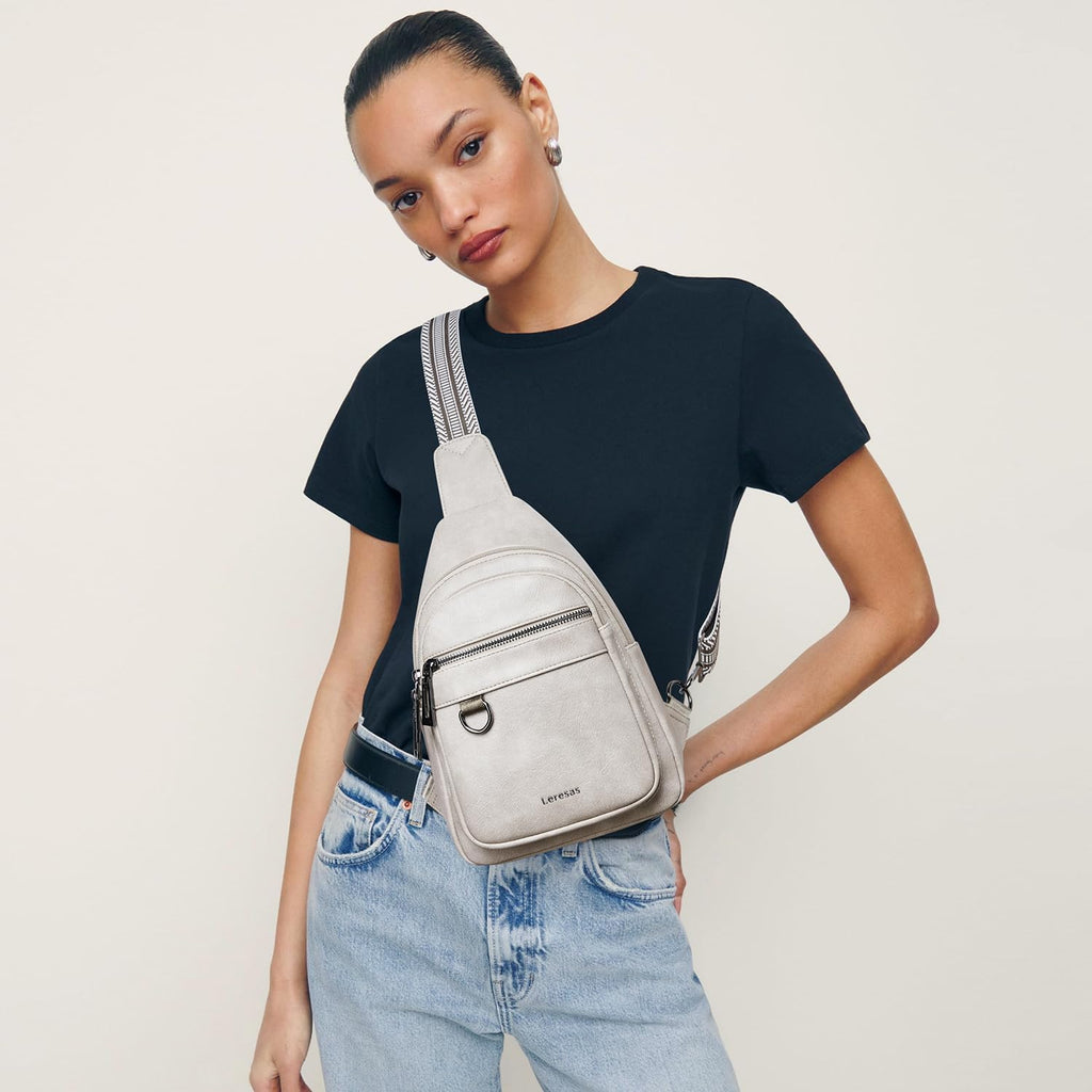 Skiennix 7L Sling Bag - Vegan Leather Crossbody Purse | Anti-Theft Travel Backpack for Men & Women