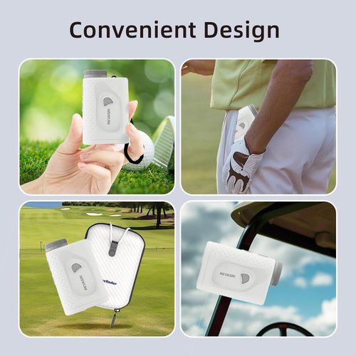 REVASRI Golf Range Finder with Slope, Magnetic Mount and External Slope Switch, 1000 Yards 6X Magnification Golf Laser Rangefinder, Flag Lock Pulse Vibraiton, Rechargeable USB-C