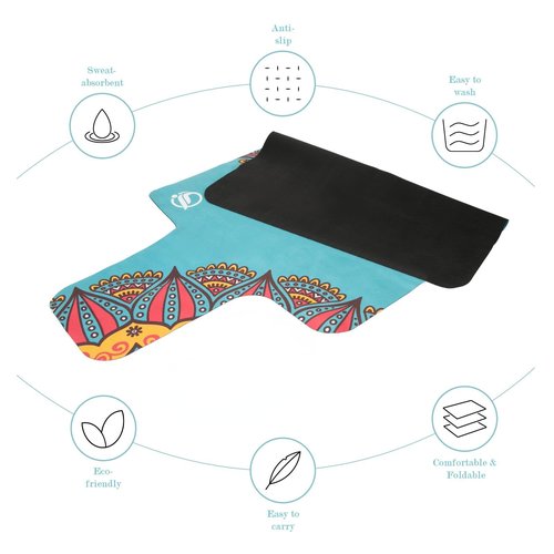 JOOEER Pilates Reformer Machine Mat, Non Slip Foldable Washable Mat for Gym Fitness, Green
