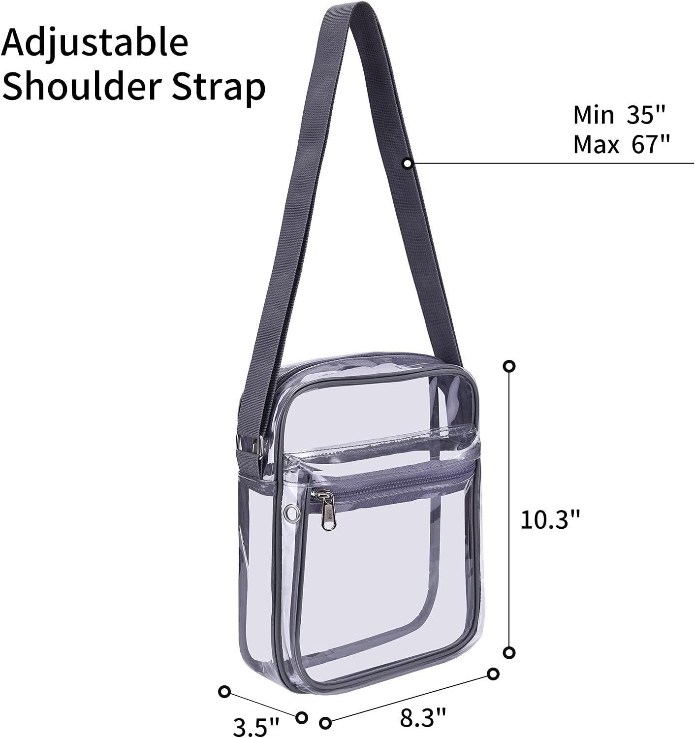 USPECLARE Clear Purse - Stadium-Approved Messenger Bag for Men & Women | Durable & Stylish