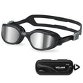 COPOZZ Swim Goggles, Goggle Swimming Adult for Men And Women, Anti-Fog No Leakage UV Protection for Swim Goggles Adult Women(Silver Lens+Black Frame)