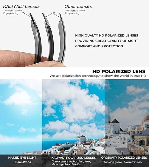 KALIYADI Polarized Sunglasses for Men - Classic UV Protection for Driving, Fishing, Golf