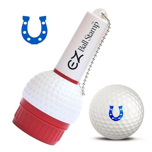 EZBallStamp Golf Ball Stamp - Blue Horseshoe