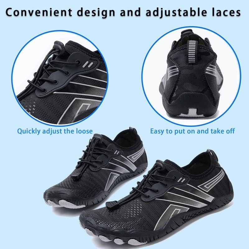 Skiennix Water Shoes - Quick Dry Barefoot Aqua Shoes for Men & Women | Ideal for Beach, Pool, Hiking