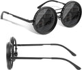 Skiennix Adjustable Tint Sunglasses - Polarized Round Glasses with Manual Tint Control & ND Filter