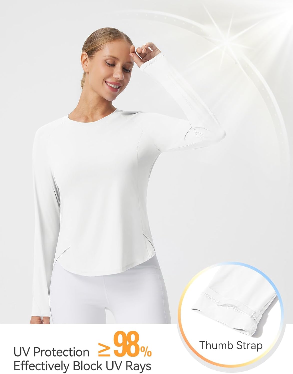 Baleaf Long Sleeve Cooling Workout Tops - UPF 50+ Quick Dry Lightweight Athletic Shirts for Women