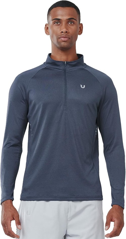 NORTHYARD Men's Quarter Zip Pullover | Moisture-Wicking Long Sleeve Athletic Shirt for Running & Workouts