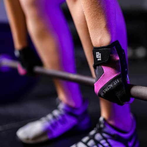 Fit Active Sports Max Grip Weight Lifting Workout Gloves for Gym, Fitness Training, Biking | Lightweight, Breathable, Non-Slip Palm Protection | Men & Women | Small | Pink