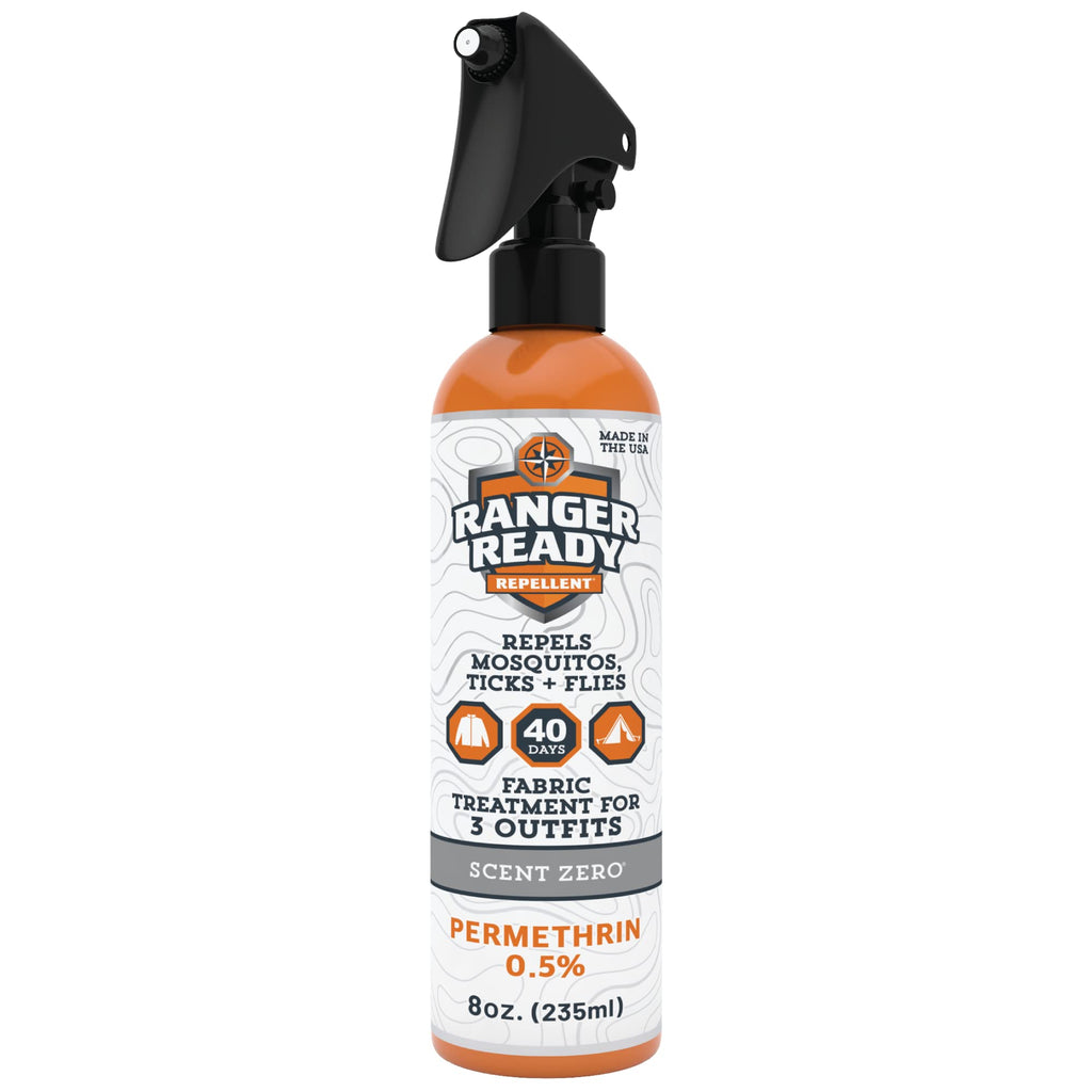 Ranger Ready Permethrin Spray for Clothes and Outdoor Gear - Permethrin Insect & Tick Repellent - Scent Zero (8oz, Pack of 3)