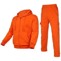 Nothinchan Men's Tracksuit 2 Piece Thick Warm Sweatsuit Set Sweatpants and Hoodie Fleece Athletic Jogging Suits With Pockets(Orange,5XL)
