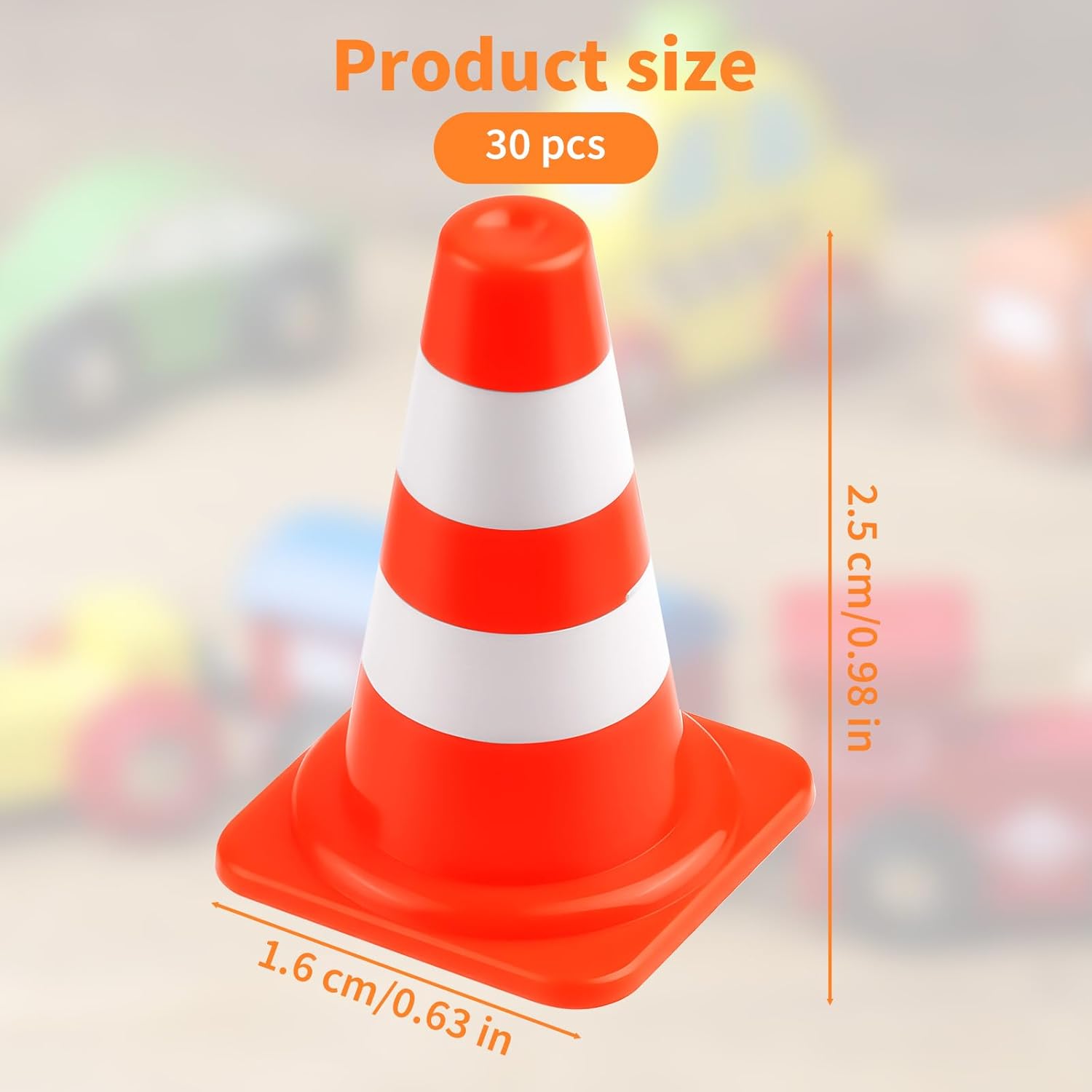 Skiennix Mini Traffic Cones - 30pcs Plastic Road Safety Barricades for Training & Sports | Orange