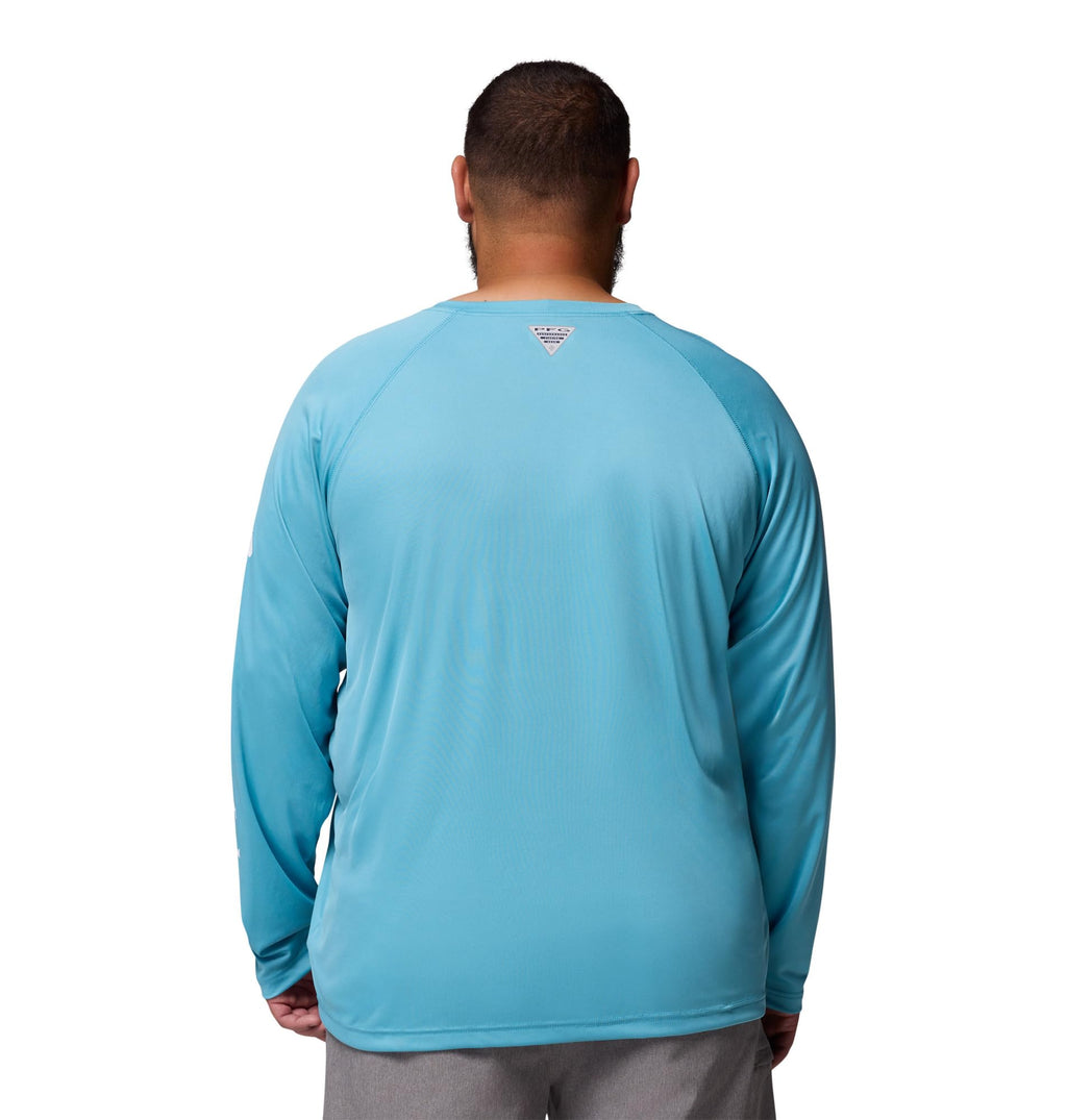 Columbia Men's PFG Terminal Tackle Long Sleeve Fishing Shirt, Vintage Blue/White Logo, 5X Tall