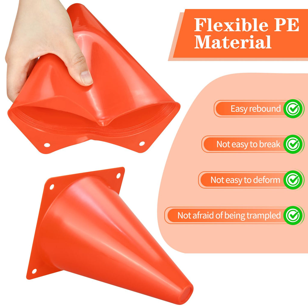 PXZBLG 24pcs Soccer Cones, 7 Inch Soccer Cones, Plastic Traffic Cones, Training Cones for Basketball Football Skating Drills Practice