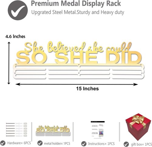 Medal Holder Display Hanger - Sturdy Wall Rack for Over 60 Medals | Easy Install for Gymnastics, Soccer, Softball
