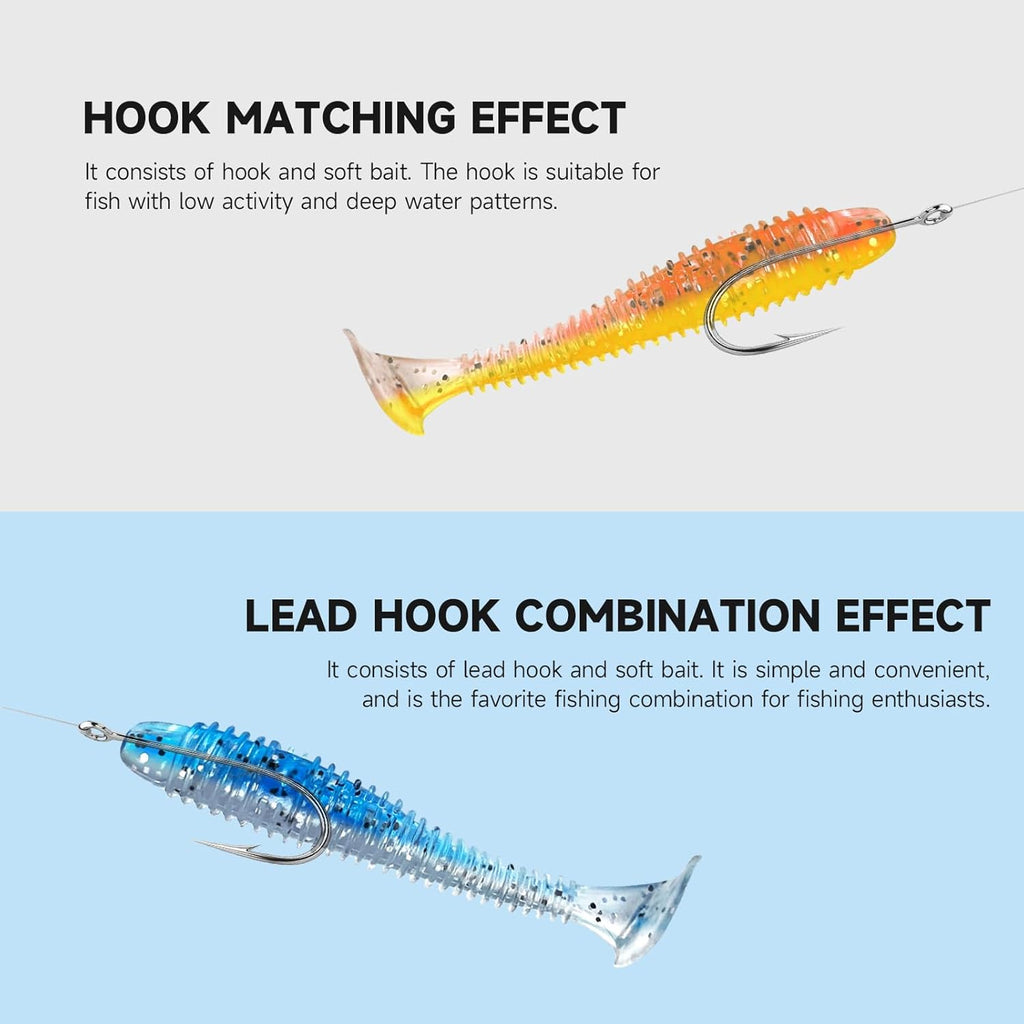 Skiennix Soft Fishing Lures - 96 Pcs 3" Paddle Tail Swimbaits with Unique Vibrating Action | 8 Colors for Trout, Crappie, Walleye & Sea Bass