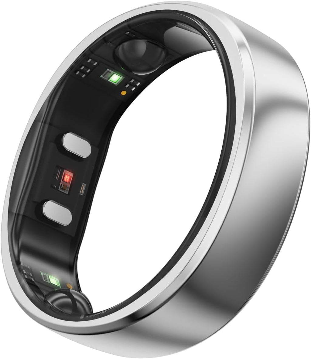 RingConn Gen 2 Smart Ring - Sleep Apnea Monitoring, 12-Day Battery Life | Heart Rate & Stress Tracker (Silver, Size 10)