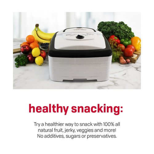 Nesco FD-80A Square Shaped Food Dehydrator, For Snacks, Fruit, Beef Jerky, White