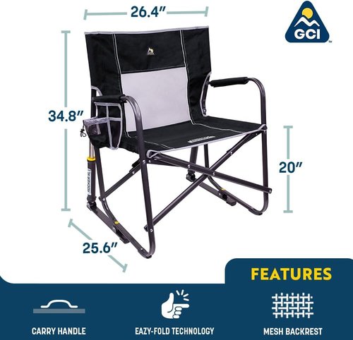 GCI Outdoor Freestyle Rocker XL - Portable Folding Rocking Chair for Camping & Outdoor Use
