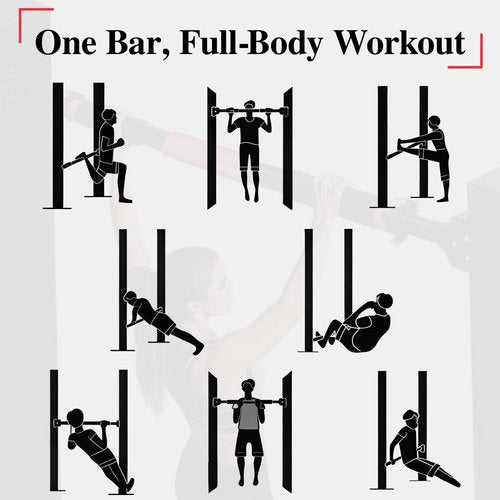 Pull Up Bar for Doorway, Adjustable Chin Up Bar with Smart Lock Mechanism, No Screws Strength Training Equipment for Home Gym Upper Body Workout, Fits Most Door Frames 28.5"- 37"