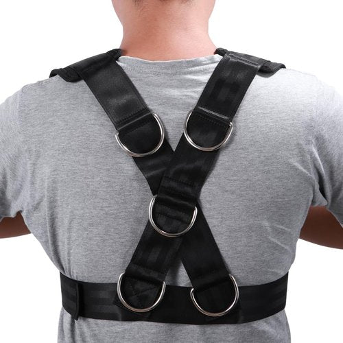 Adjustable Sled Harness - with Resistance Band for Strength and Fitness Training Padded Shoulder Straps and Waist Belt for Workout Sled Pulling Durable Neoprene and Polyester Vest