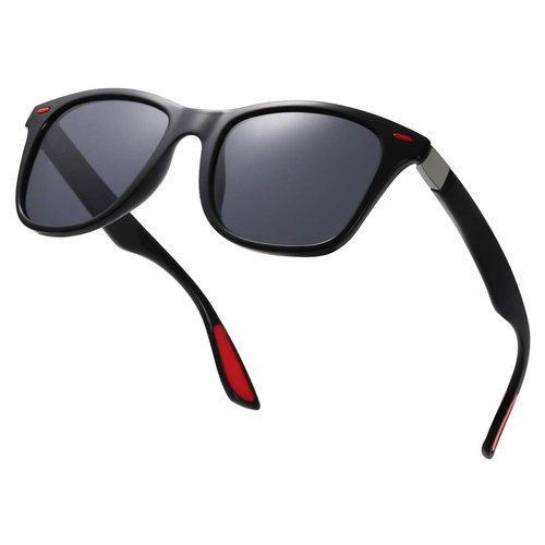 SOJOS Polarized Sports TR90 Sunglasses for Running Cycling Fishing Golf Driving SJ2101 with Black Frame/Grey Lens