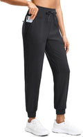 G Gradual Women's High Waisted Joggers - Tapered Sweatpants with Zip Pockets for Gym & Travel