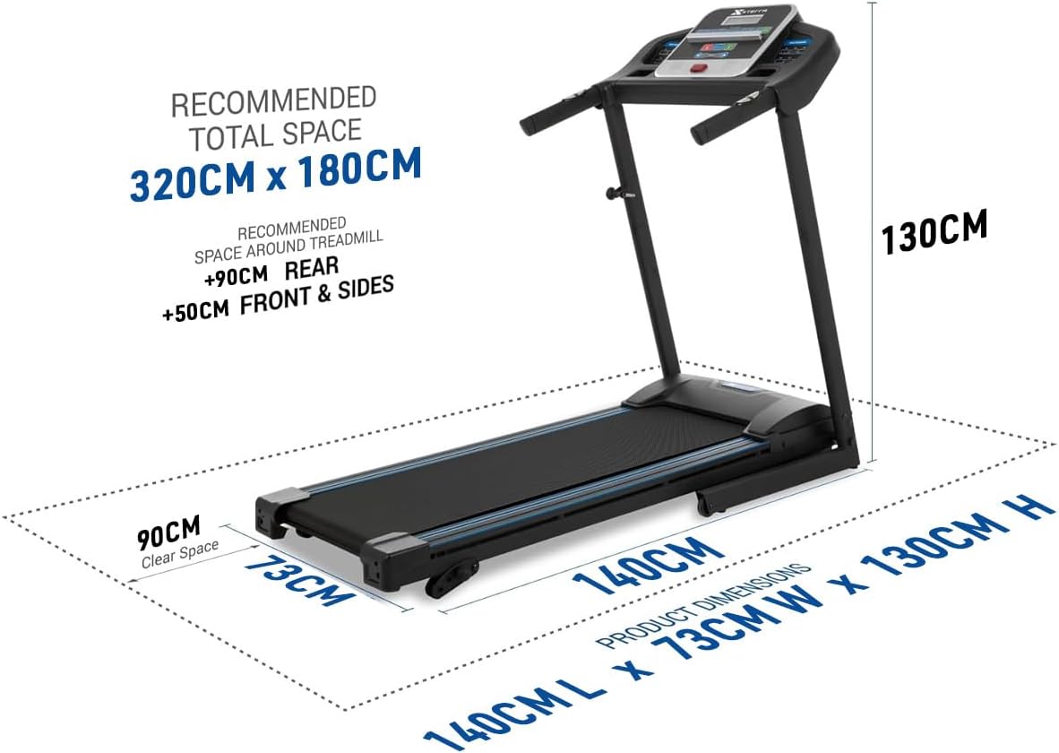 XTERRA Premium Folding Smart Treadmill - Compact Design, 250+ LB Capacity, Powerful Motor & Fitness App Included