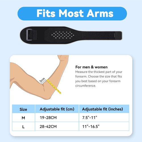Goldeer Elbow Brace for Tendonitis and Tennis Elbow for Women Men with 2 Pressure Gel Pad, Adjustable Tennis Elbow Brace with Memory Scale for Men for Pain, Lightweight Tennis Elbow Strap for Epicondylitis, Tennis, Golf, Exercise(L)